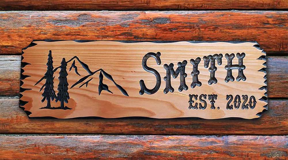 Calico Wood Signs - Lake House Signs with Mountains and Trees