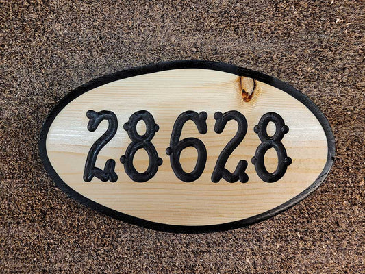 Address Numbers Oval - Calico Wood Signs
