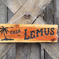 Beach Signs with Palm Tree Silhouette - Calico Wood Signs