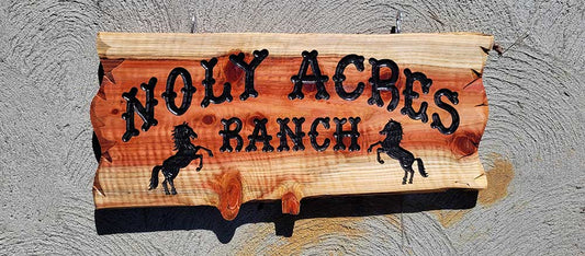 Farmhouse Wood Signs with Two Silhouetted Horses - Calico Wood Signs