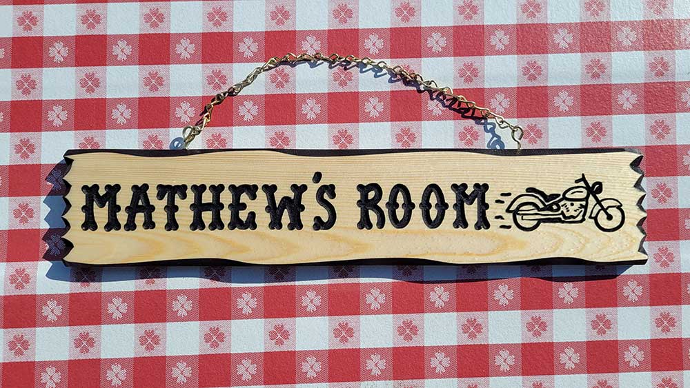 Kids Room Ideas Motorcycle - Calico Wood Signs
