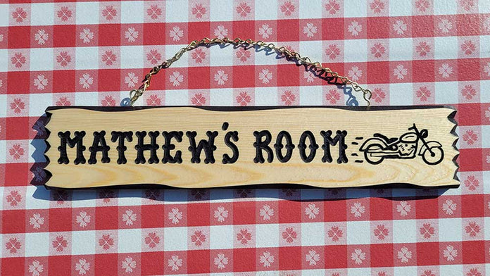 Kids Room Ideas Motorcycle - Calico Wood Signs