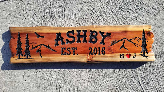 Personalized Lake House Signs with Hawk - Calico Wood Signs