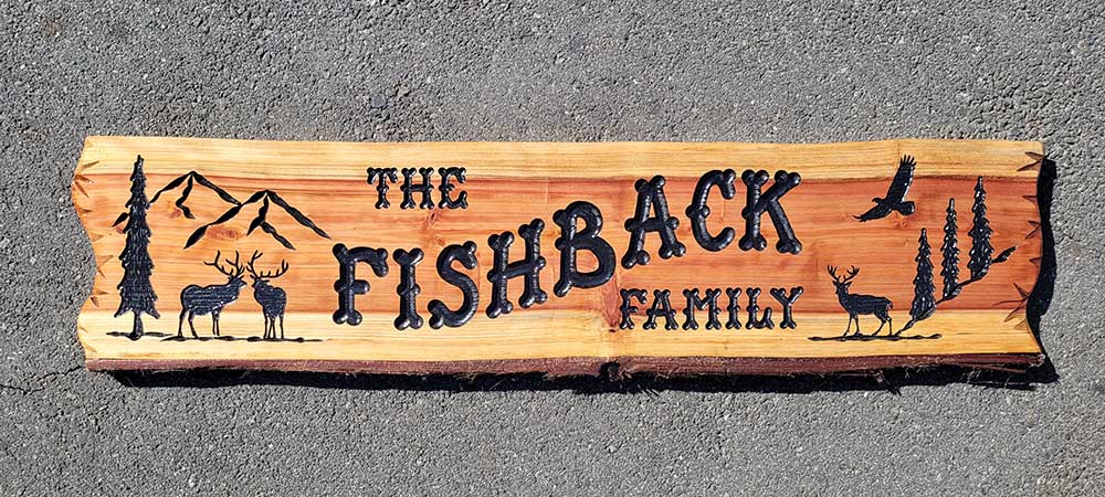 Personalized Outdoor Wooden Signs with Deer and Eagle - Calico Wood Signs