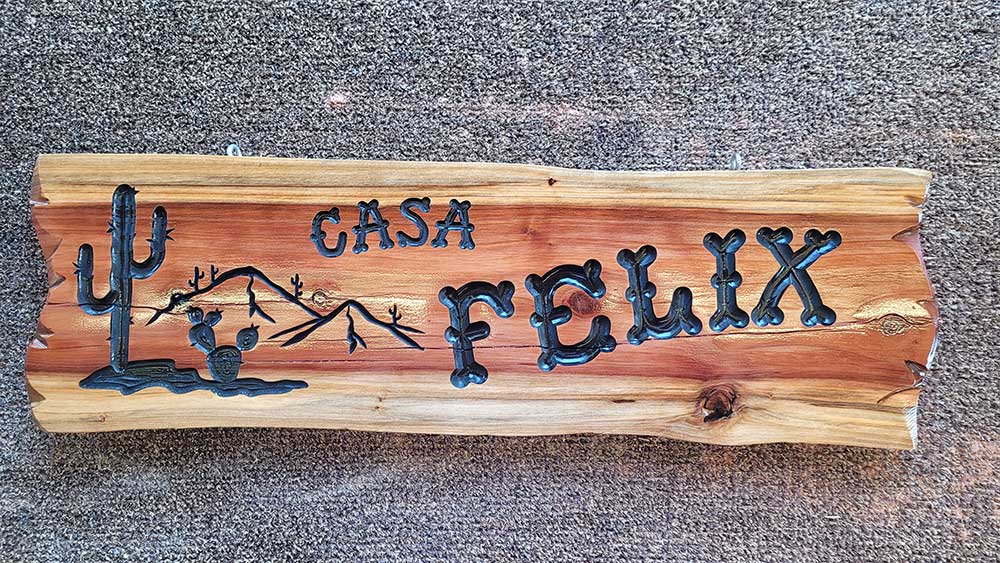 Wood Burned Signs Featuring Cactus Silhouette - Calico Wood Signs