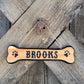 Wooden Dog Bone with Paws - Calico Wood Signs