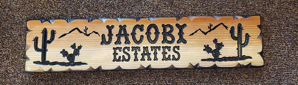 Wooden Home Decor Signs with Cacti Silhouettes - Calico Wood Signs