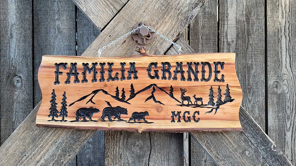 Wooden House Signs with Bears and Deer - Calico Wood Signs