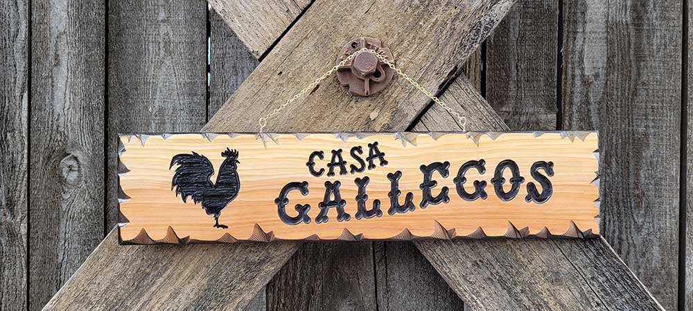 Wooden Kitchen Signs with a Rooster Silhouette - Calico Wood Signs