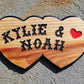 Wooden Love Sign with Red Heart - Calico Wood Signs